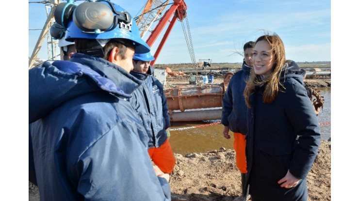 Vidal supervisó las obras hidráulicas en la cuenca del Río Salado